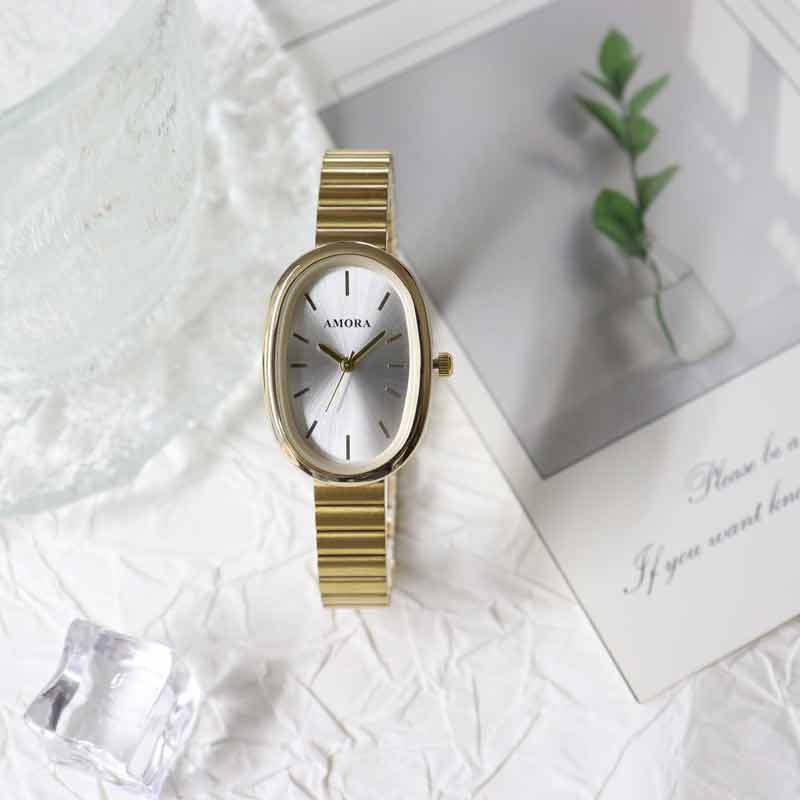 Niche style design oval watch for women accessible luxuryniche stylecasualelegant women's female students junior high school quartz watch