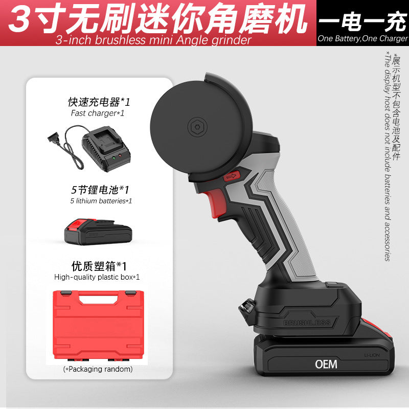 personalized nanwei brushless lithium battery 3inch mini angle grinder high-speed drilling portable handheld seam clearing small eagle saw