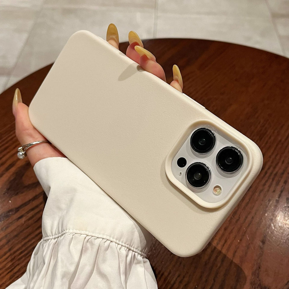 Suitable for apple 16promax leather texture simple pure color mobile phone case iphone11/13 anti-fall tpu protective cover
