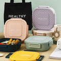 divided student lunch box with rice for office workers, portable microwave heating japanese lunch box, fat-reducing fitness meal