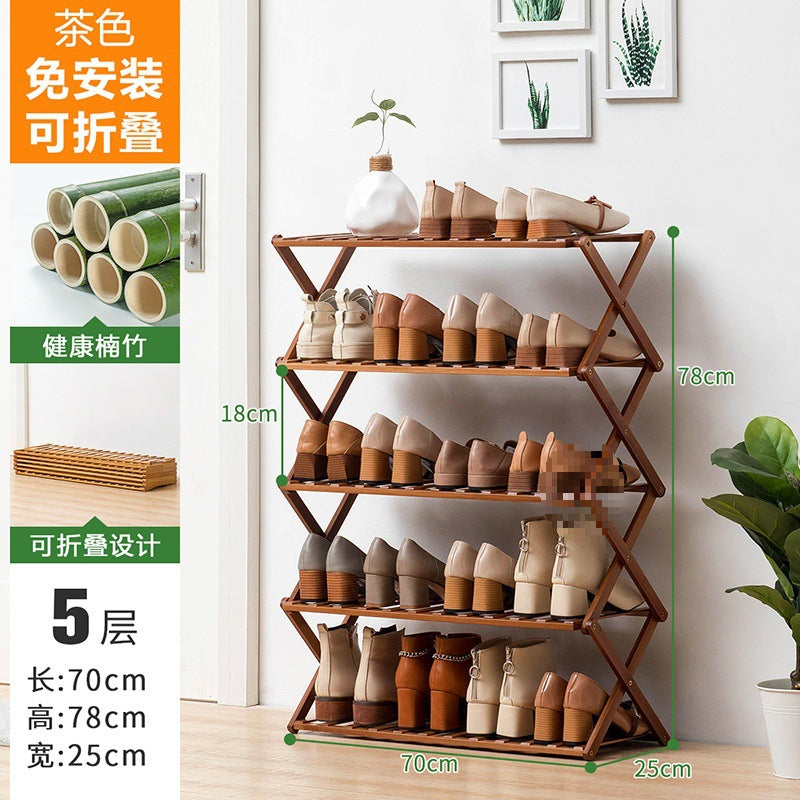 Simple shoe rack, shoe cabinet, wooden dormitory, covering a small area, multi-layer dust-proof entry door at the door, shoe rack, storage rack