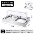 Stainless steel outer frame + bottom basin 6.5cm high + double-compartment inner basin solid basin 4cm high + double flip-top lid (with 3 ice plates)