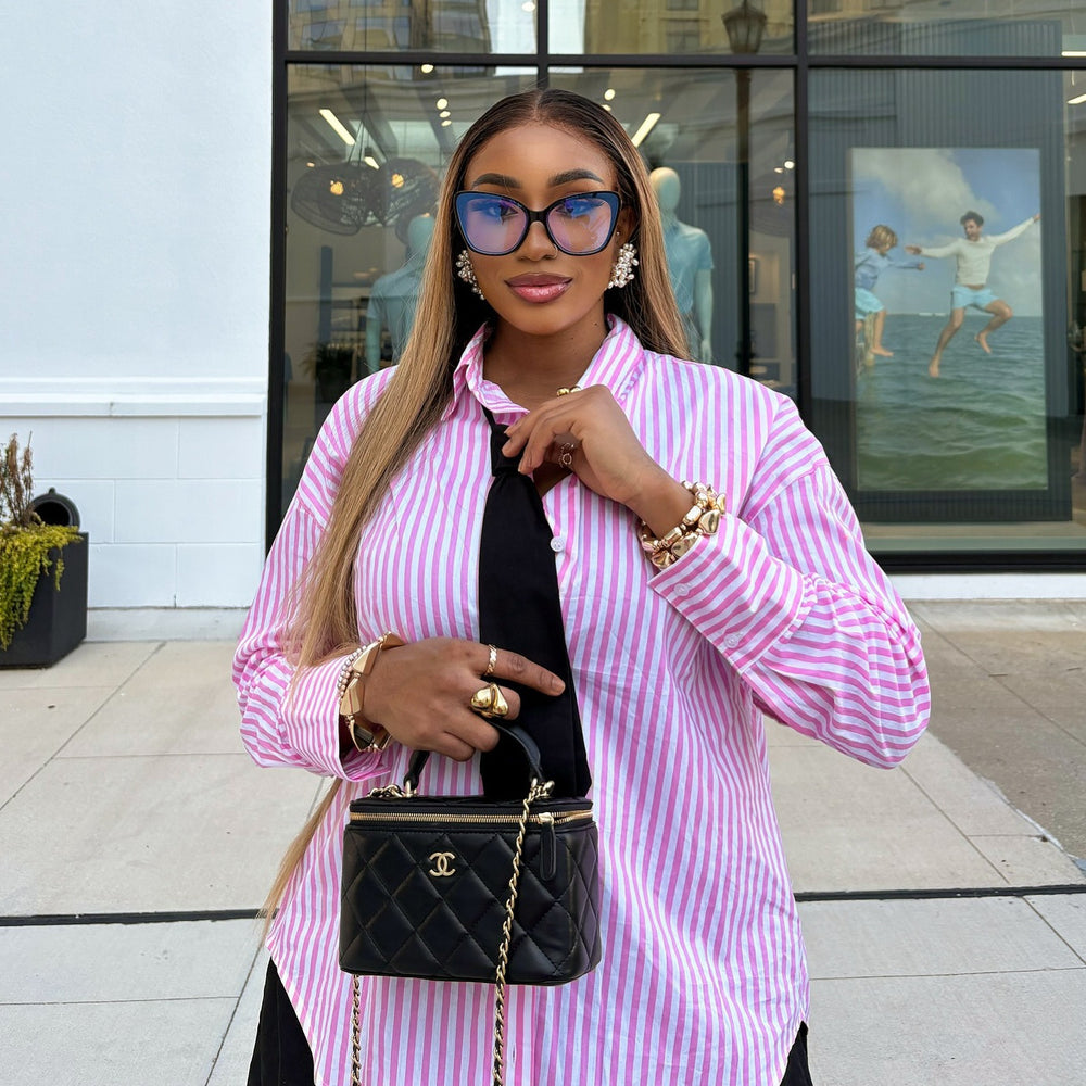 European and american cross-border women's fashion:  summer new arrivals - stylish, designer-inspired, unique striped, loose-fit long sleeve shirt top