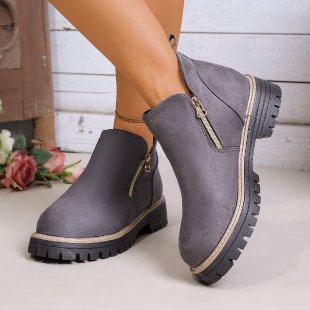 autumn new arrival: women's plus-size chunky leather boots for cross-border e-commerce. wholesale available. dropshipping to  and . (price difference: $0.67)