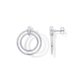 Amazon cross-border fashion minimalist commute double-clasp circle stud earrings - high-end double-layer women's earrings