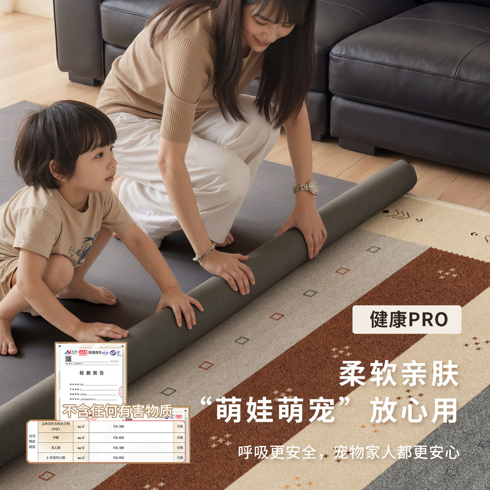 Removable and washable carpet living room bauhaus retro easy-care machine washable double-layer for home bedroom bedside soundproof floor mat