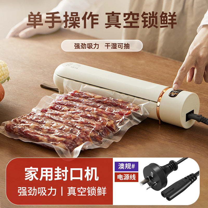 Fully automatic vacuum sealer - plastic sealing machine for dry & wet food - compact, portable kitchen food preservation - ideal for home use & cross-border e-commerce