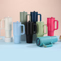 40oz fourth generation handle ice cup 304 stainless steel vacuum thermos cup portable foldable straw cup