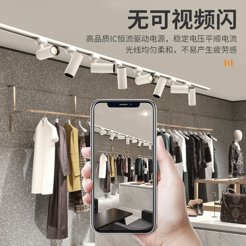Clothing store spotlight led track light store commercial cob super bright for home ceiling background wall shop guide rail light
