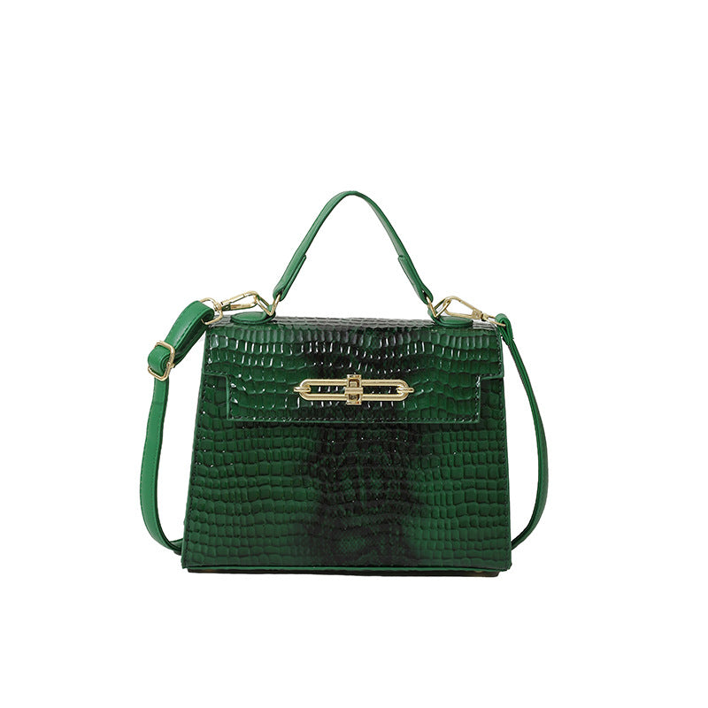 new arrival bag women's fashion crocodile pattern embossed square satchel bag kelly bag elegant shoulder women's crossbody bag