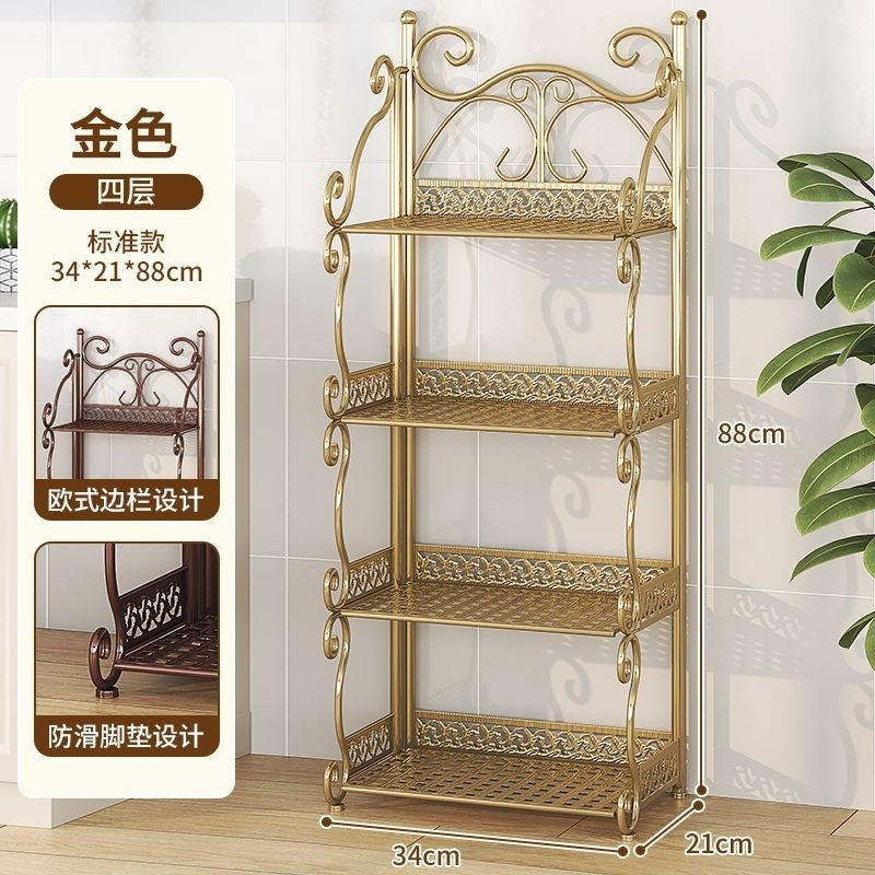 Installation-free bookshelf floor-standing multi-layer kids book storage rack simple bookshelf for home living room bedroom storage rack iron
