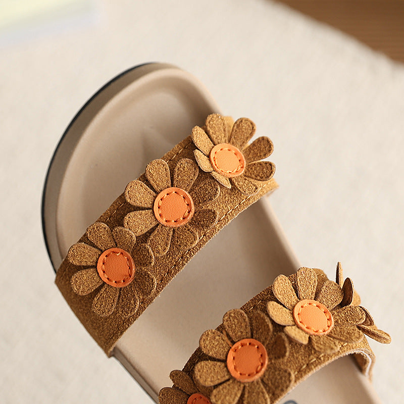 Kids' summer sandals: new daisy design, trendy style, korean fashion, versatile platform slides
