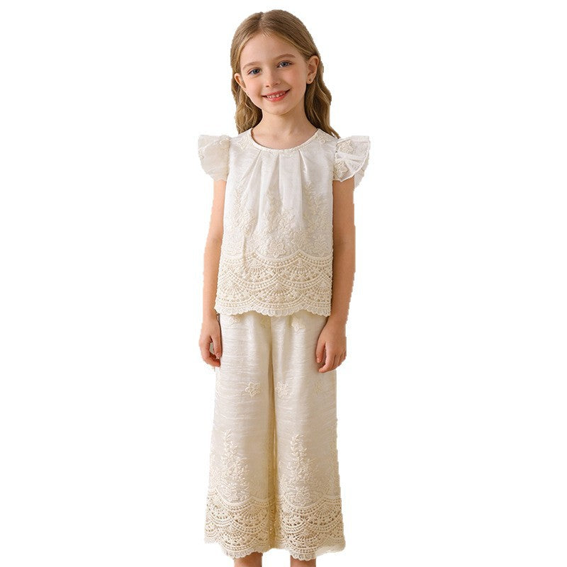 Girls' summer outfit  new style: forest-themed children's summer clothes, girls' baby shorts and tank top set, lightweight two-piece set