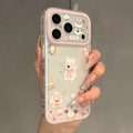 West highland puppy, rabbit, penguin cake sticker collage - fresh cartoon design for iphone 18 phone case