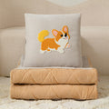 New 2-in-1 plush throw pillow blanket - fleece lined, extra thick, perfect for car, dorm, office, nap, sofa, or air conditioning