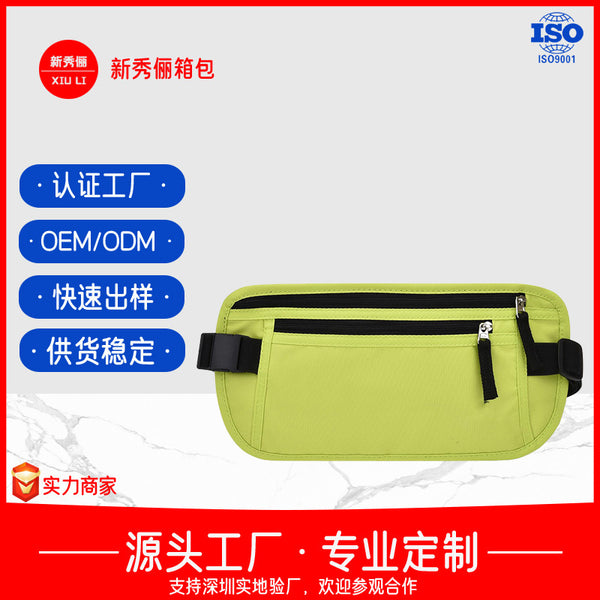 popular female travel fanny pack close-fitting RFID ID bag large-capacity ticket clip passport bag waterproof model