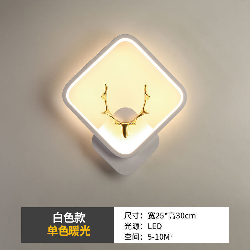 Bedroom bedside warm chime wall lamp simple modern living room background wall wall lamp staircase aisle corridor round square lighting