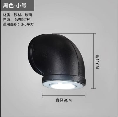 Industrial style wind pipe wall lamp loft retro iron wall lamp american restaurant bar corridor aisle b&b balcony