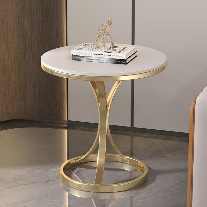 Accessible luxury slate coffee table iron bracket small apartment for home living room sofa side table modern casual balcony small round table