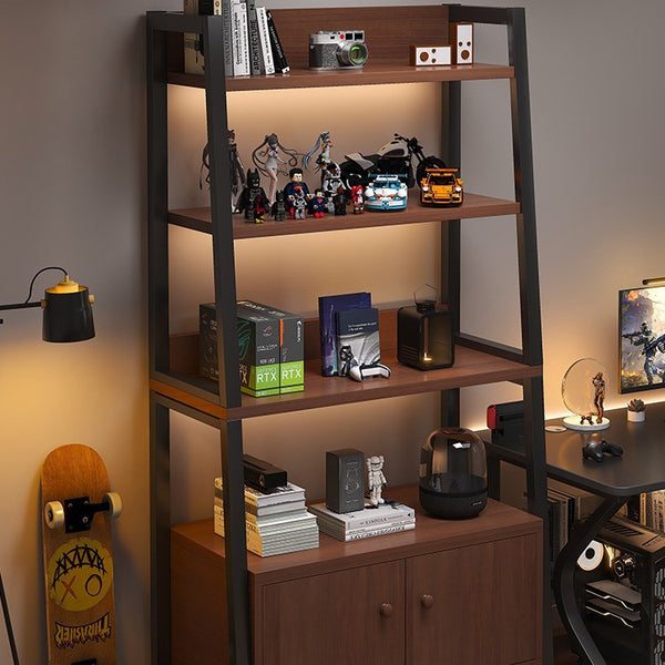 Shelf Floor-to-ceiling storage shelf Multi-layer bookshelf E-sports room Computer table Locker Wrought iron trapezoidal display shelf