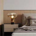 Modern creative light luxury glass table lamp marble designer model room decoration b&b bedroom bedside lamp italian style