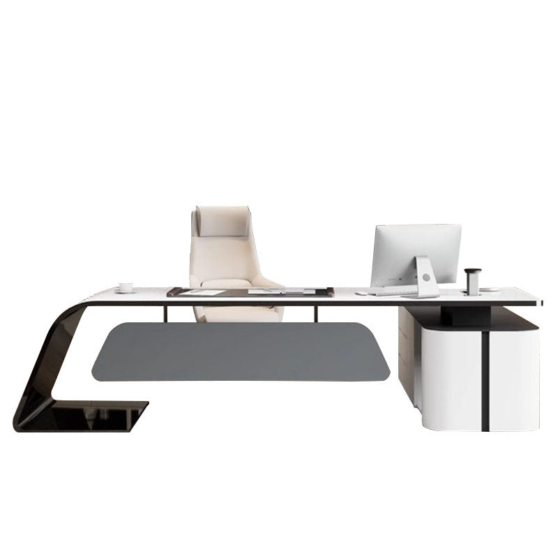 Accessible luxury paint desk casual creative classy president boss desk fashionwhite manager supervisor desk and chair combination