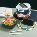 6638 (201 liner)-square stainless steel lunch box with handle (with cutlery)