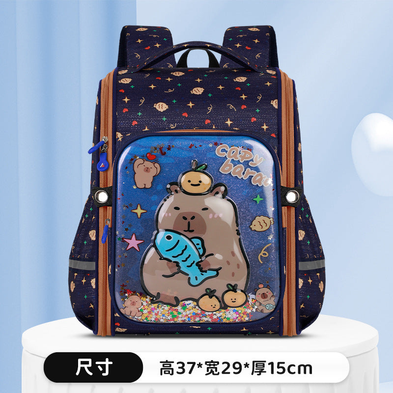 New arrival primary school student schoolbag for men and women all-in-one double-layer hard shell spine protection and burden reduction schoolbag