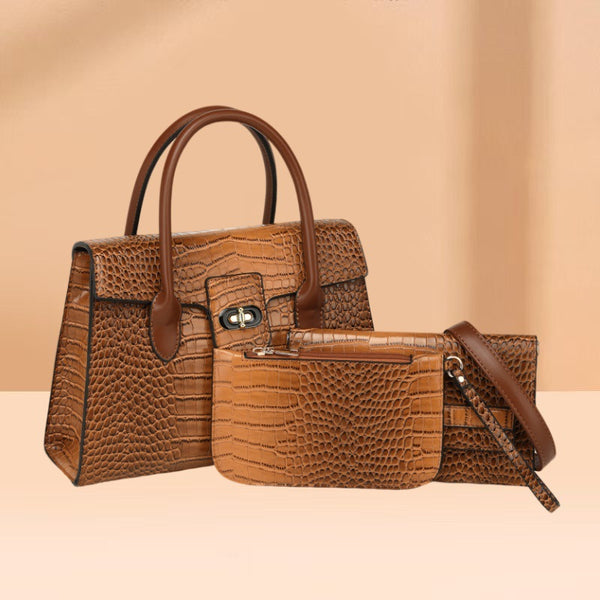 Spring 2025 New Fashion Trend Light Luxury Crocodile Pattern Women's Portable Tote Bag