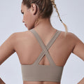Cross-back shock-absorbing running sports bra for women, high-impact yoga fitness underwear, guangzhou clothing vest style