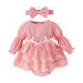 Children's clothingautumnew arrivalgirldress pure colorstripeslong sleeves mesh skirt