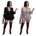C7549 cross-border   fashion women's elegant fresh style tie-up ruffle hem dress - new arrival