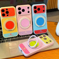 Suitable for apple 17 macaron contrast color large window rotating stand simple iphone18promax mobile phone case 16