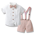Newborn first birthday outfit, little gentleman set, children's day performance costume, short-sleeve boy's shirt, boy's suit