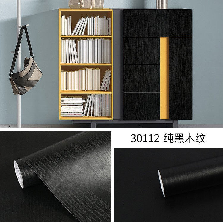 Cross-border exclusive wallpaper self-adhesive waterproof imitation wood grain pvc cabinet tables and chairs seamless furniture transformation sticker instant sticker