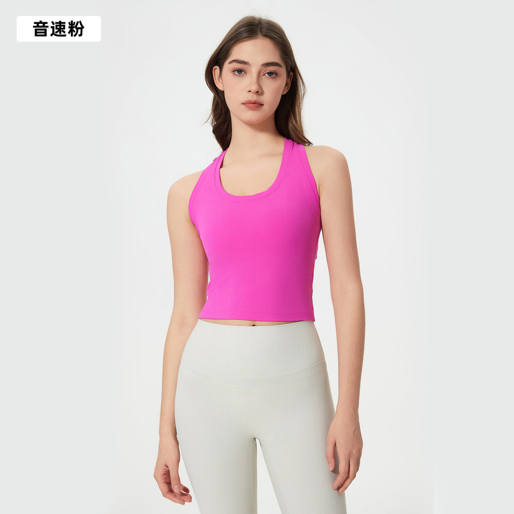 Naked feeling high-intensity sports bra women's no embarrassment line elastic tummy tight half length pants fitness yoga suitsuit