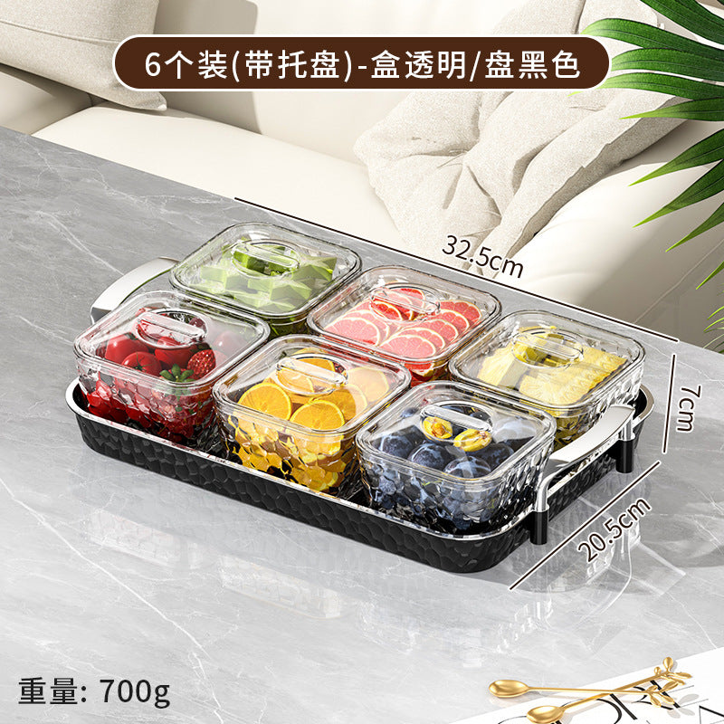 Cross-border household living room candy box nut snack classification snack box PET dried fruit box KTV grid candy fruit box