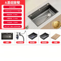 Kitchen sink single slot 304 stainless steel sink xiao mi grain 4mm thickened vegetable basin all-in-one sink wash basin