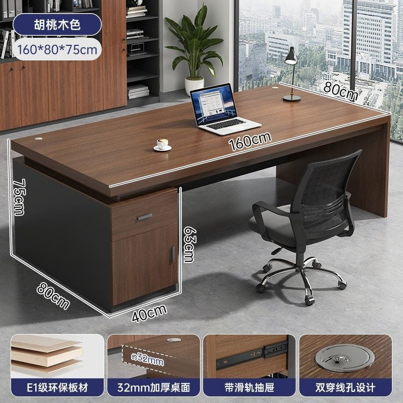 Office desk - minimalist modern manager desk, employee workstation, home computer desk, student study desk, executive desk