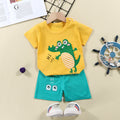 summer new arrival: 100% cotton kids' short-sleeve t-shirt and shorts set - korean style infant and toddler two-piece outfit