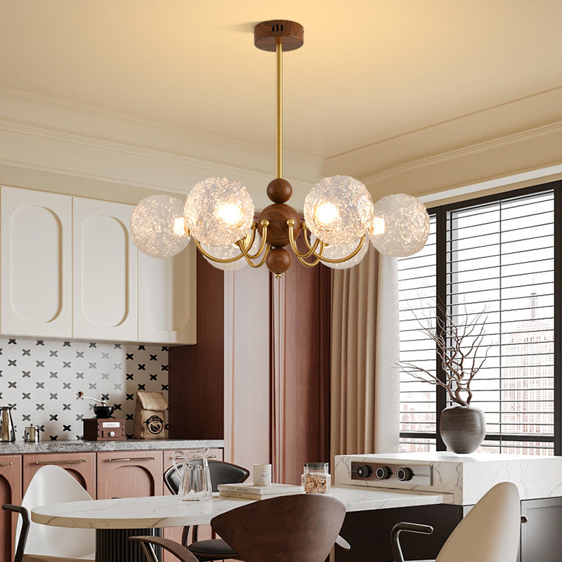American light luxury bedroom light modern simple French living room chandelier new Chinese dining room magic bean glass ball lamp