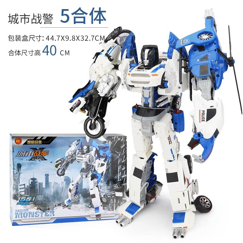 Transforming robot toy for boys, children's educational assembly car model, king kong mech suit, ages 1-3-6