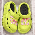 2024 new clogs: chunky platform, height increasing, non-slip, durable, beach-ready, cute cartoon, breathable, closed-toe sandals & slippers for women - summer collection