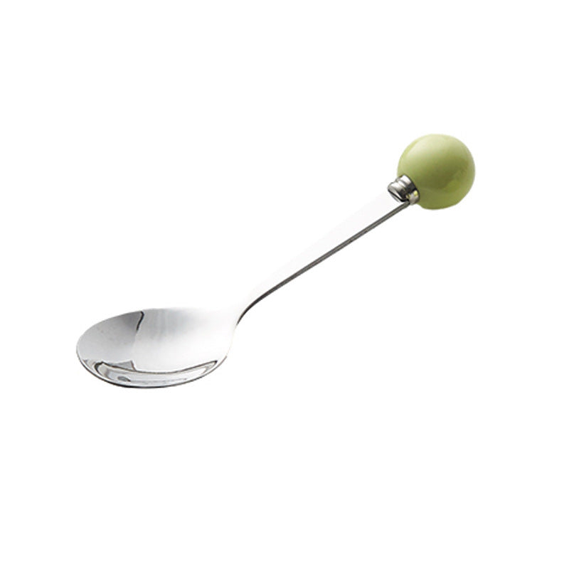 Cream style ceramic fruit fork light luxury set high appearance stainless steel fruit pick home decoration storage tube wholesale