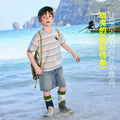 Kids' short-sleeve summer outfit : stylish lightweight summer shirt for boys, baby polo shirt with pony stripes, boys' single top