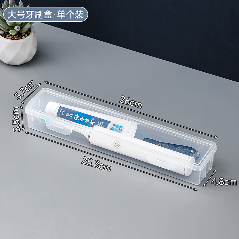 Multifunctional small storage box with lid Transparent plastic storage Toothbrush box Travel toothpaste Electric toothbrush storage box