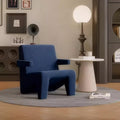 Accessible luxury cream style fabric single sofa chair living room balcony creative normcore lazy casual single chair designer style