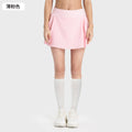 Luxtrenew arrivalpleated leg length yoga shorts skirt for women fake two-piece fashion tape tennis sports skirt dss064