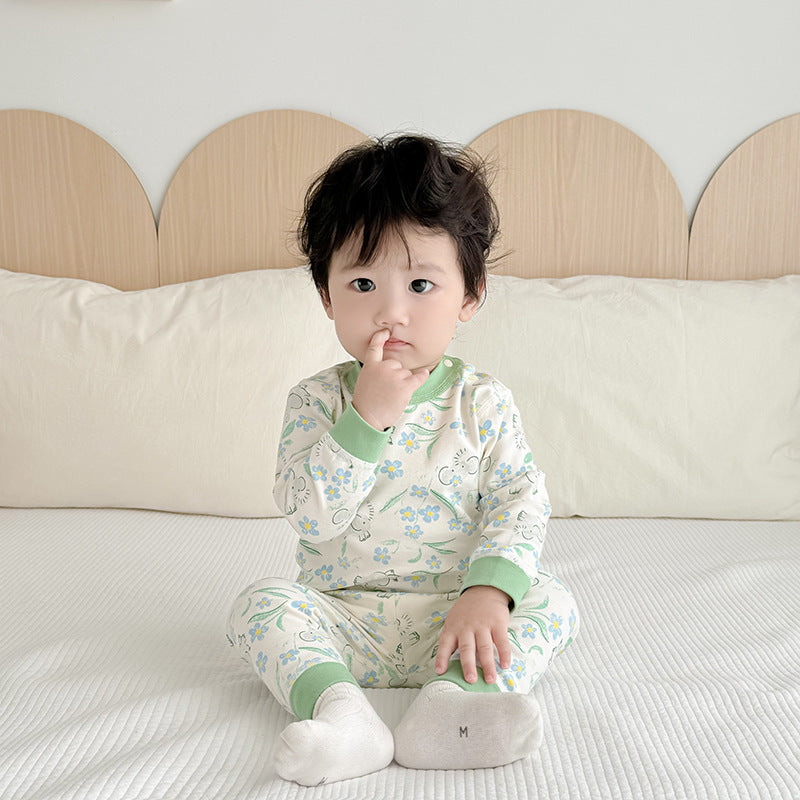 Kids' cotton thermal underwear set - boys' & girls' warm base layer for spring/autumn, baby & toddler pajamas