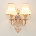 European-style crystal modern wall sconce for living room, background wall, bedroom, bedside, hallway, stairway - double-headed high-end wall lamp